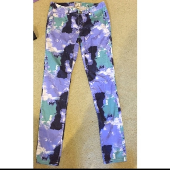 Y2K Mudd SZ 3 Pastel Tie Dye Skinny Pants - Picture 7 of 8